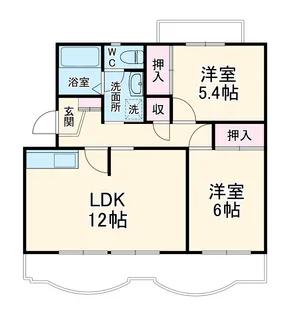 ソレアードみのる【3階】の間取り