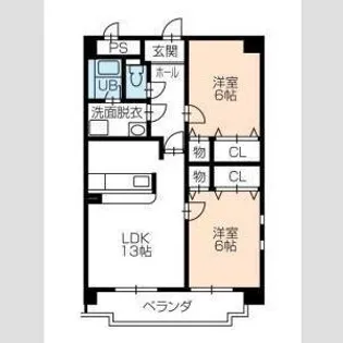 シャモニー横井【302号室】の間取り