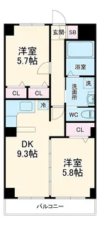 クレセール松岡2【305号室】の間取り