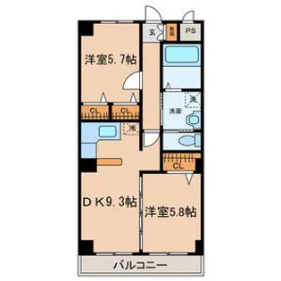 クレセール松岡2【401号室】の間取り