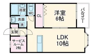 カーサ・ソレアード【2階】の間取り
