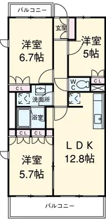 HF若林公園レジデンス【3階】の間取り