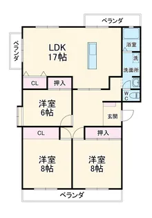 レジデンス八王寺【102号室】の間取り