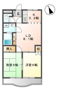 ピーチヒルズ【3階】の間取り