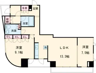 カーザエルミタッジオ【6階】の間取り