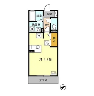 モナリエ晩田【1階】の間取り