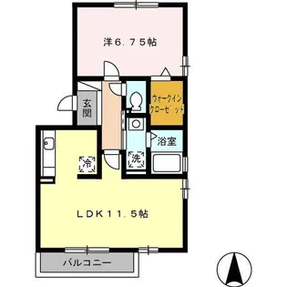 グランパティオB【3階】の間取り