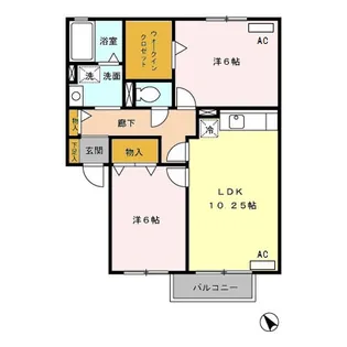 エクセルコート鷹丘A【2階】の間取り
