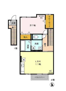 バイオ21 15-17【2階】の間取り