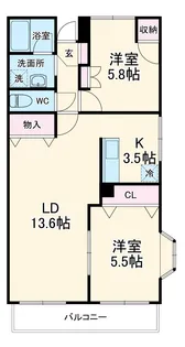 ロイヤルヒルズ中浦和【2階】の間取り