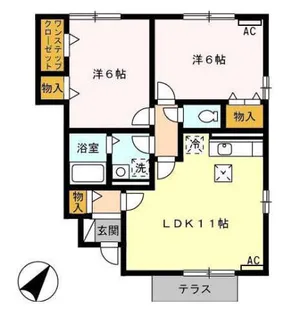 フルール A棟【1階】の間取り