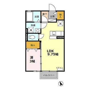 ソレイユ北島 A【202号室】の間取り