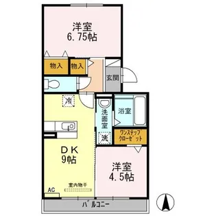 セジュール アン【1階】の間取り