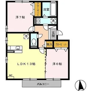 グランドール【102号室】の間取り