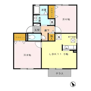 ラ・ポールMAEHATA A【1階】の間取り