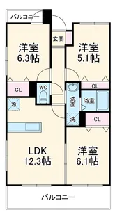 エトワール【8階】の間取り