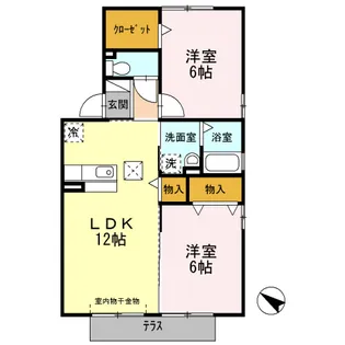 ウィット拾石 A棟【1階】の間取り