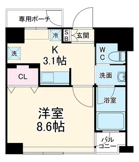 URBAN SELECT MUSASHIURAWA【6階】の間取り