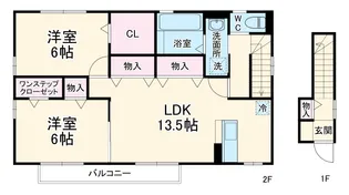 ウィット瓦町通【201号室】の間取り