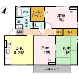 IホームTOWN 参番館【201号室】の間取り