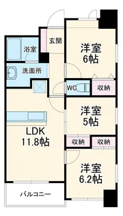 AXIS別所【12階】の間取り