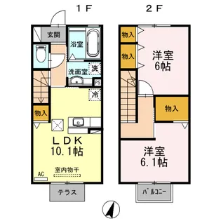 ソフィア B棟【102号室】の間取り