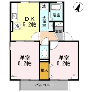 iホームTOWN 弐番館【203号室】の間取り
