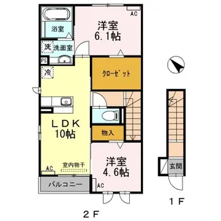 ラ・ファミーユ Ⅱ【2階】の間取り