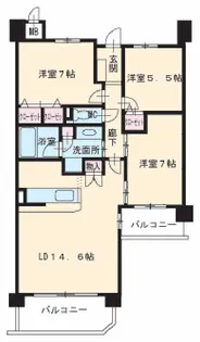 リネット大和花池【203号室】の間取り