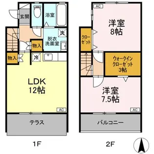 オリオン浅野【B号室】の間取り