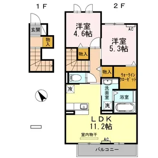 フローラ【203号室】の間取り