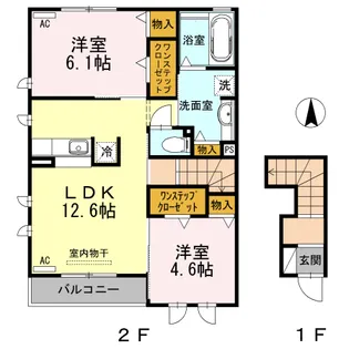カーサ・フローレス A棟【2階】の間取り