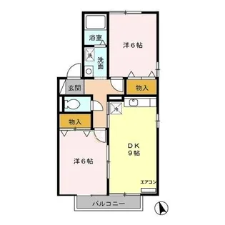 セジュール南 A【2階】の間取り