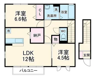 ディアコートⅠ【2階】の間取り