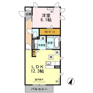ノーブル西幸【1階】の間取り