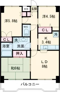 関寅ビル第2【8階】の間取り