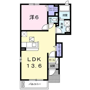 カーサ・プラシードB【1階】の間取り