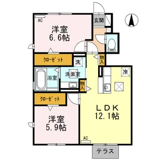 エトワールA【1階】の間取り