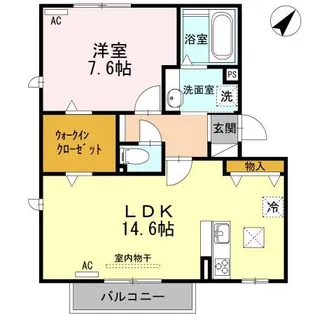 オッツαいなり【1階】の間取り