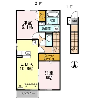 エミグランド竹島【2階】の間取り