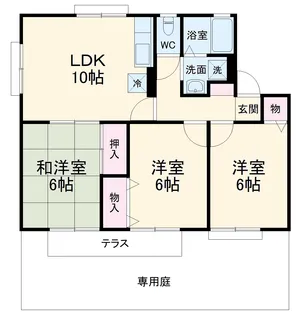 セジュール蒲北 A【102号室】の間取り