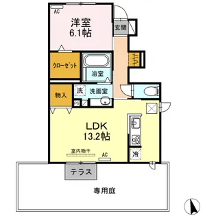 ボヌール東新Ⅱ【1階】の間取り