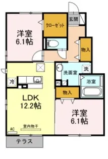 花田ハイネス【1階】の間取り
