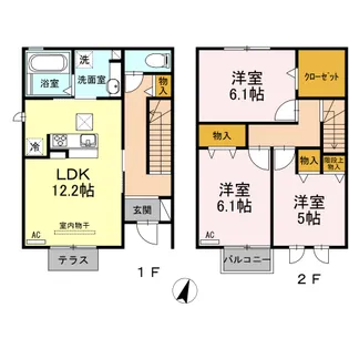 ボヌールⅡ【103号室】の間取り