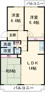 ラフィーネ草間【2階】の間取り