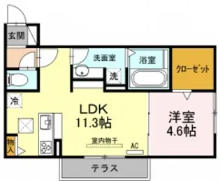 アメニティ橋口【1階】の間取り