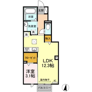 レセンテ須田 A【103号室】の間取り