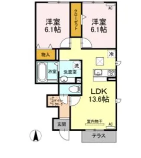 庵 壱番館【101号室】の間取り