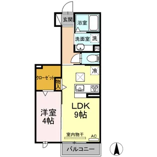 豊橋 ウエスト1 A【1階】の間取り