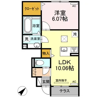 ルワンジュE【1階】の間取り